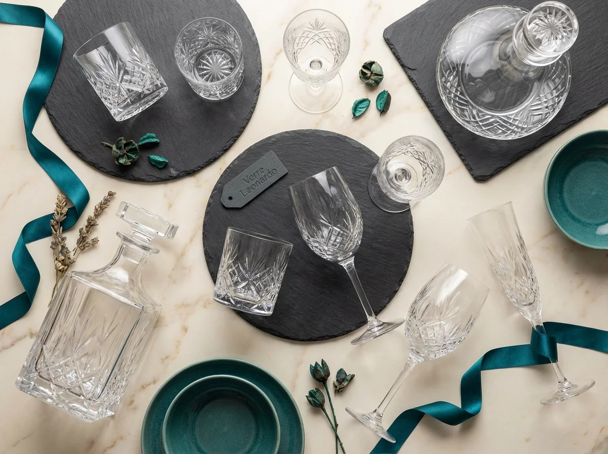 Cristal Verre Leonardo flat lay